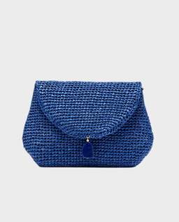 Granatowa kopertówka z rafii - Image #0