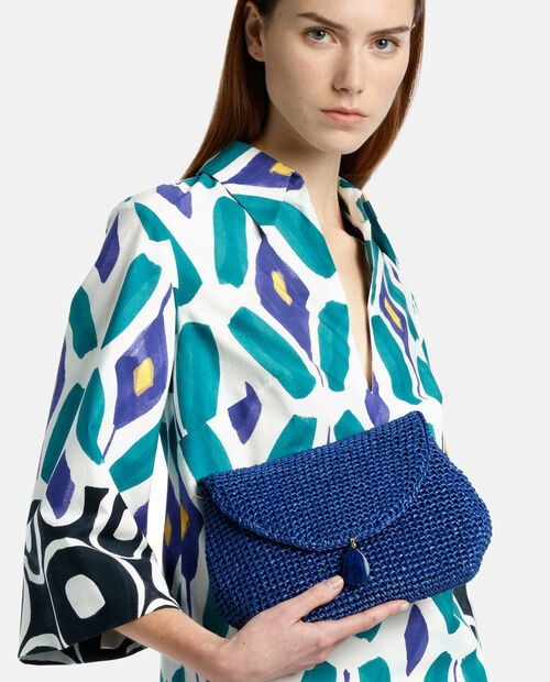 Granatowa kopertówka z rafii