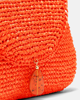 Pomarańczowa kopertówka z rafii - Image #3