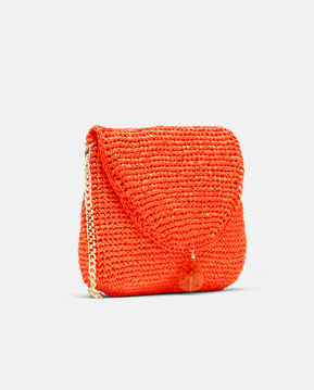 Pomarańczowa kopertówka z rafii - Image #5