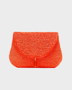 Pomarańczowa kopertówka z rafii