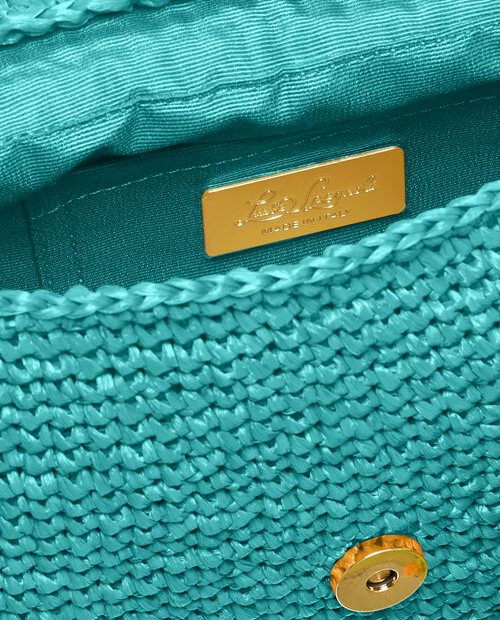 Turkusowa kopertówka z rafii - Image #4