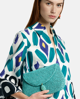 Turkusowa kopertówka z rafii - Image #1