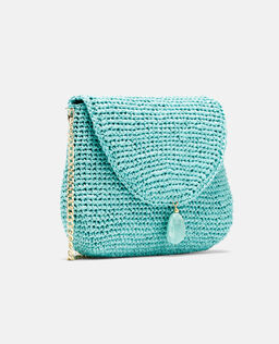 Turkusowa kopertówka z rafii - Image #5