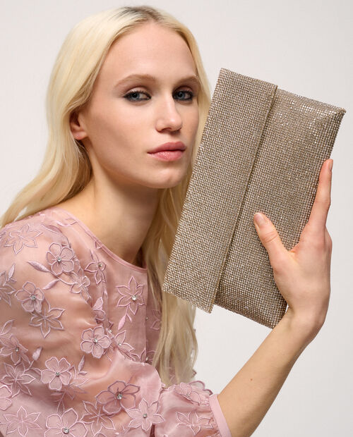 Złota kopertówka z kryształkami Imma