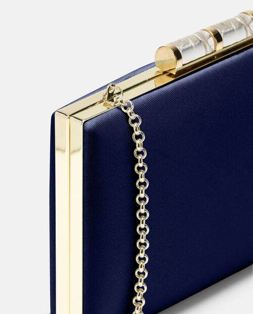 Granatowa satynowa kopertówka Ivy - Image #3