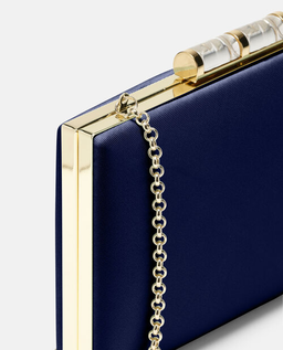 Granatowa satynowa kopertówka Ivy - Image #3