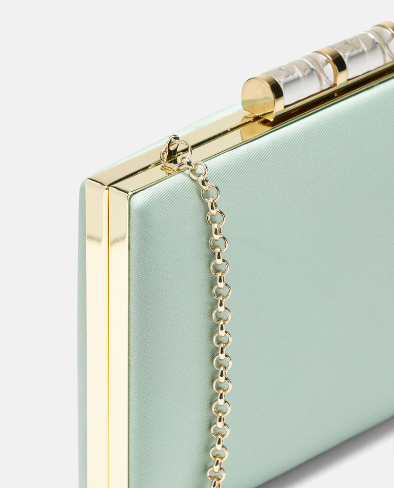 Zielona satynowa kopertówka Ivy