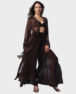 Brązowy set z szerokimi spodniami Nancy - Image #3