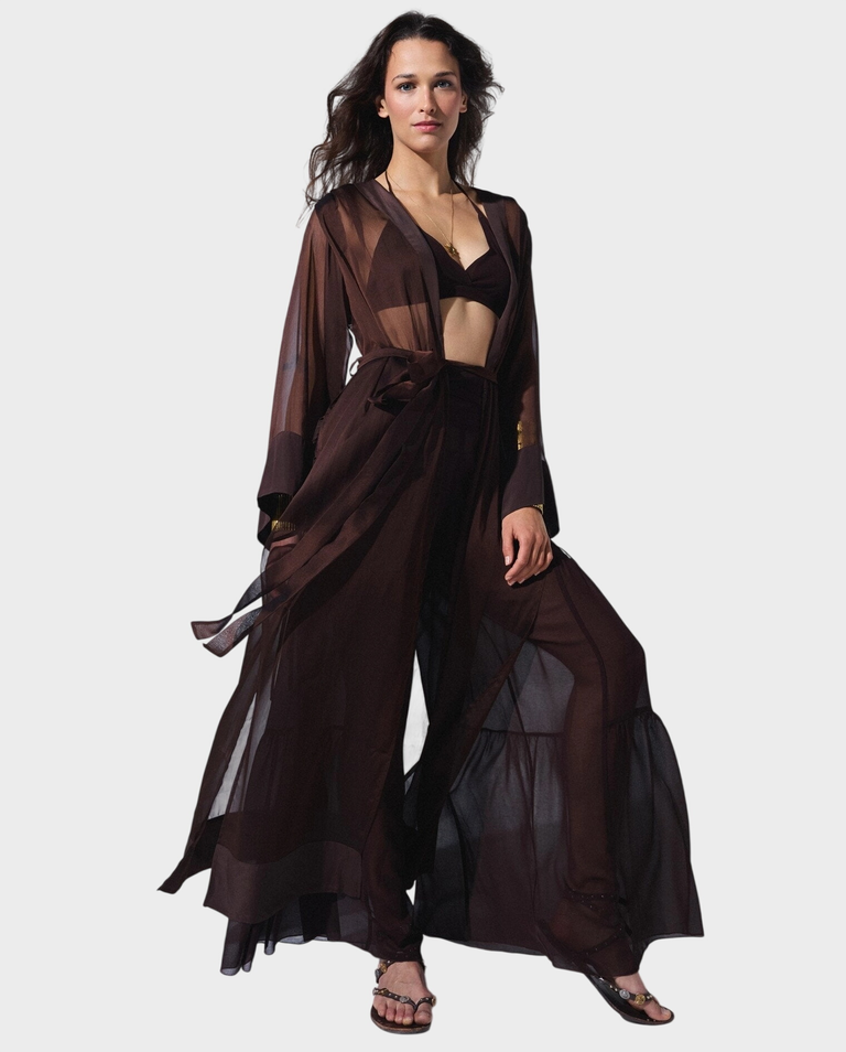 Brązowy set z szerokimi spodniami Nancy - Image #3