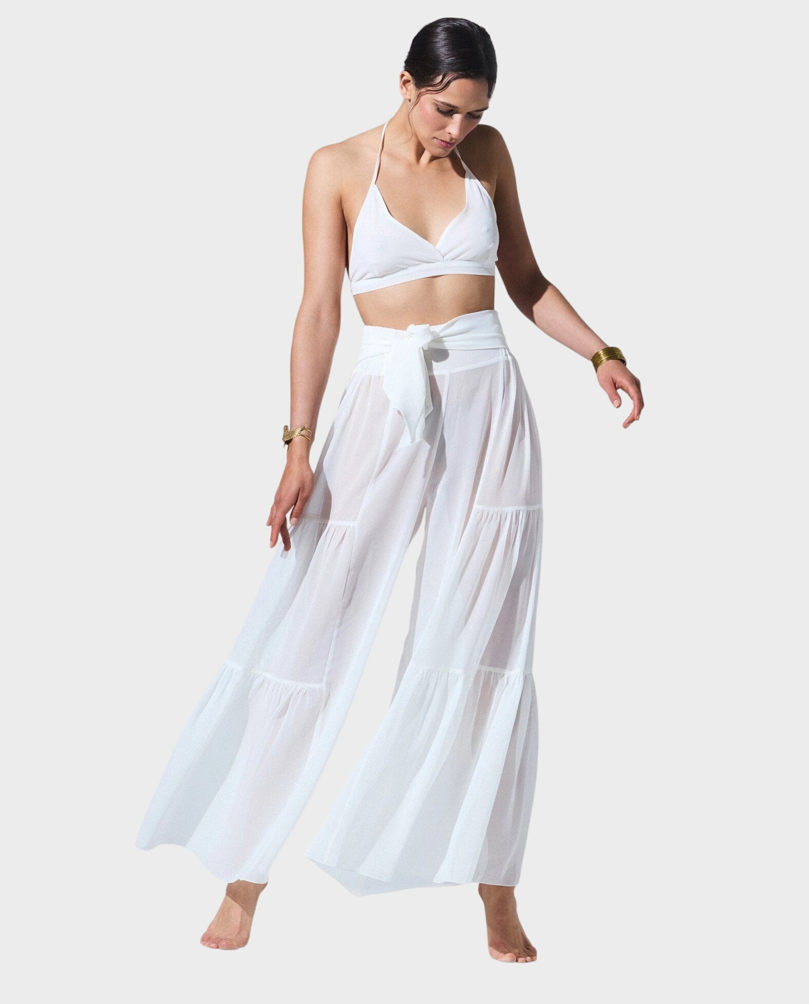 Biały set z szerokimi spodniami Nancy - Image #0