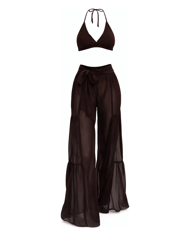 Brązowy set z szerokimi spodniami Nancy - Image #4