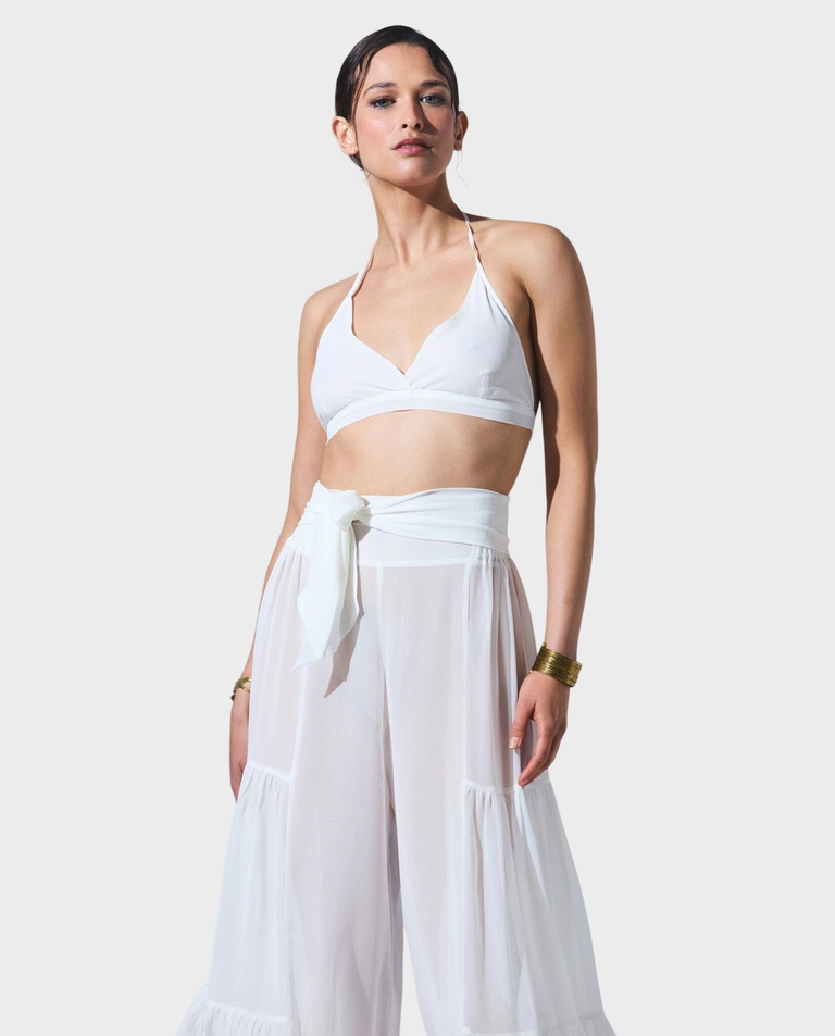 Biały set z szerokimi spodniami Nancy - Image #3