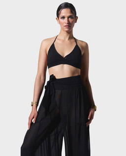 Czarny set z szerokimi spodniami Nancy - Image #1