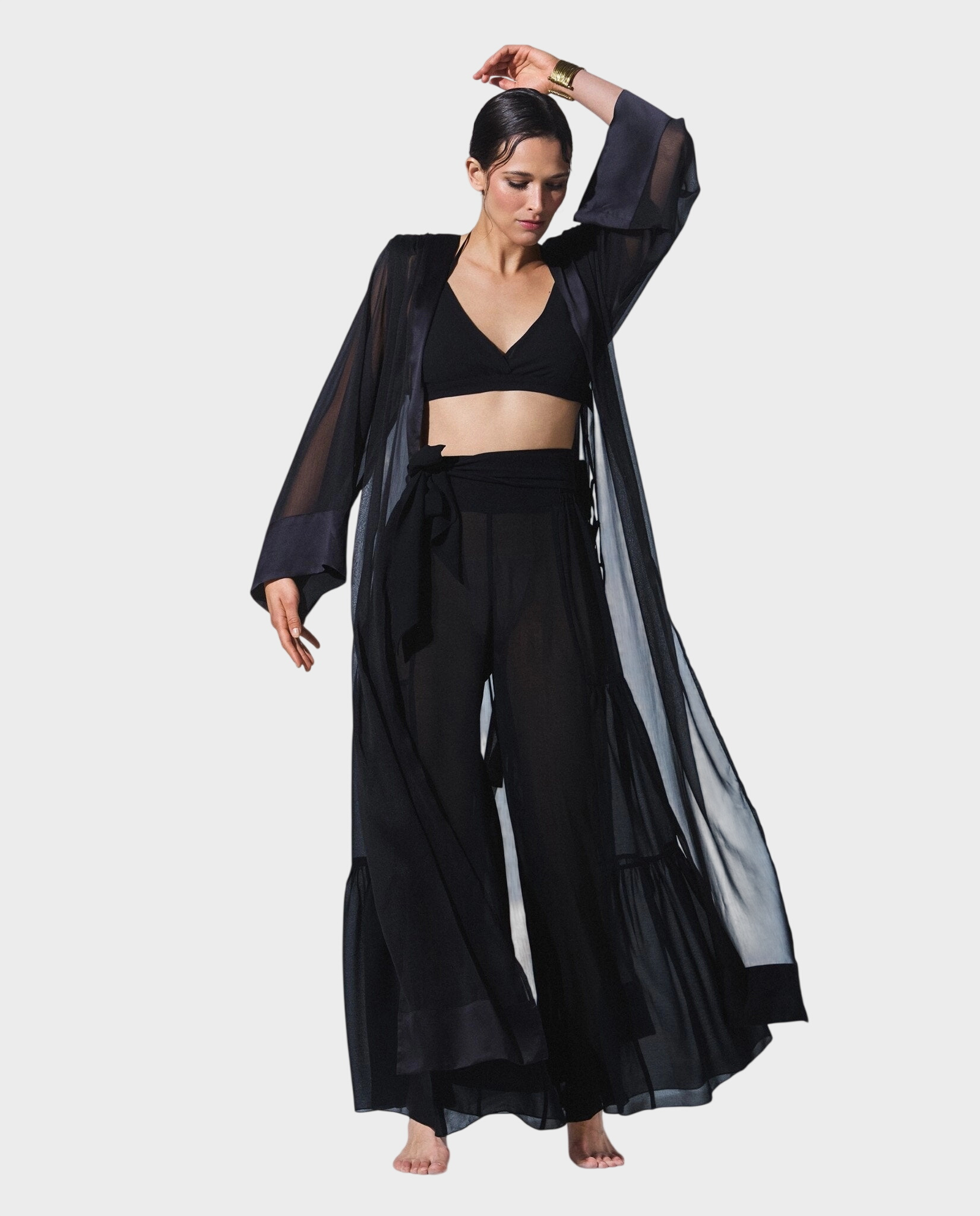 Czarny set z szerokimi spodniami Nancy - Image #3