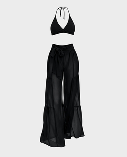 Czarny set z szerokimi spodniami Nancy - Image #7