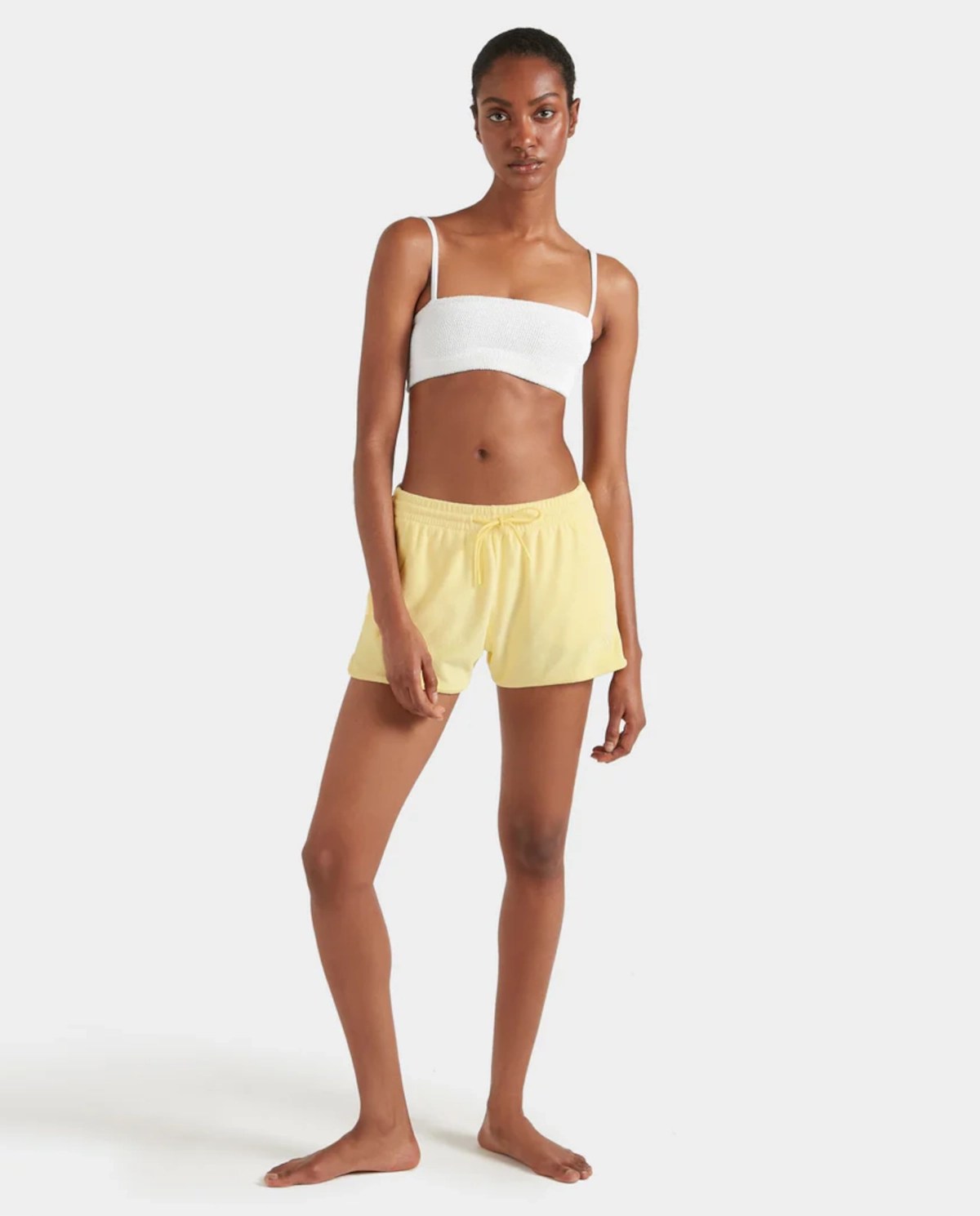 Żółte szorty frotte Terry - Image #2