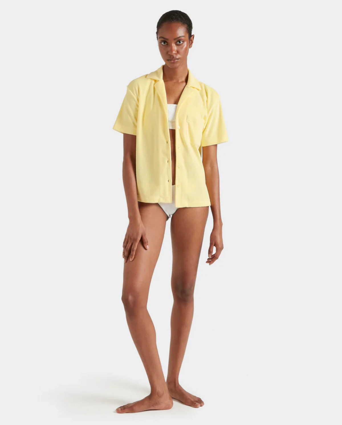 Żółta koszula frotte - Image #3