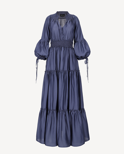 Granatowa sukienka z falbanami Firenze - Image #1