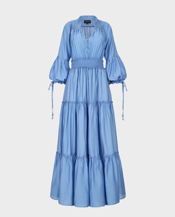 Niebieska sukienka z falbanami Firenze - Image #0