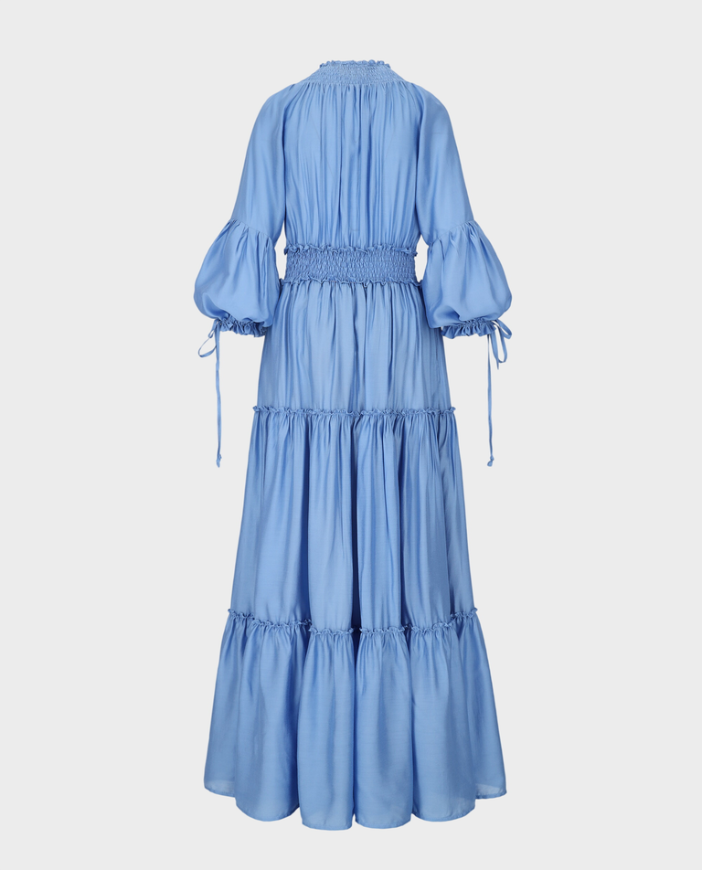 Niebieska sukienka z falbanami Firenze