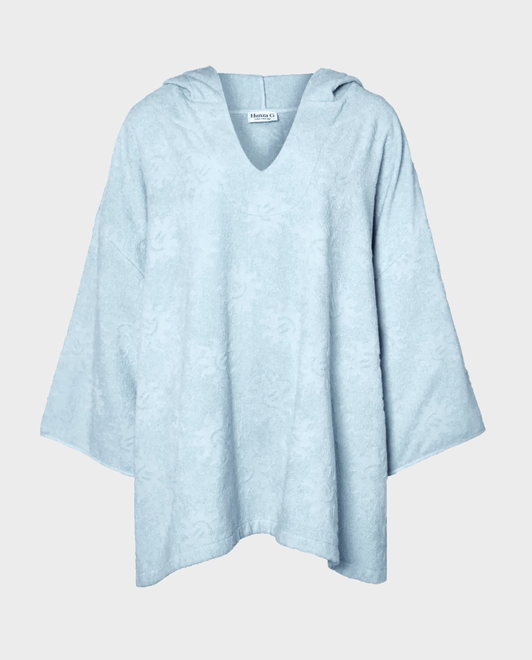 Błękitne ponczo z kapturem Sunny