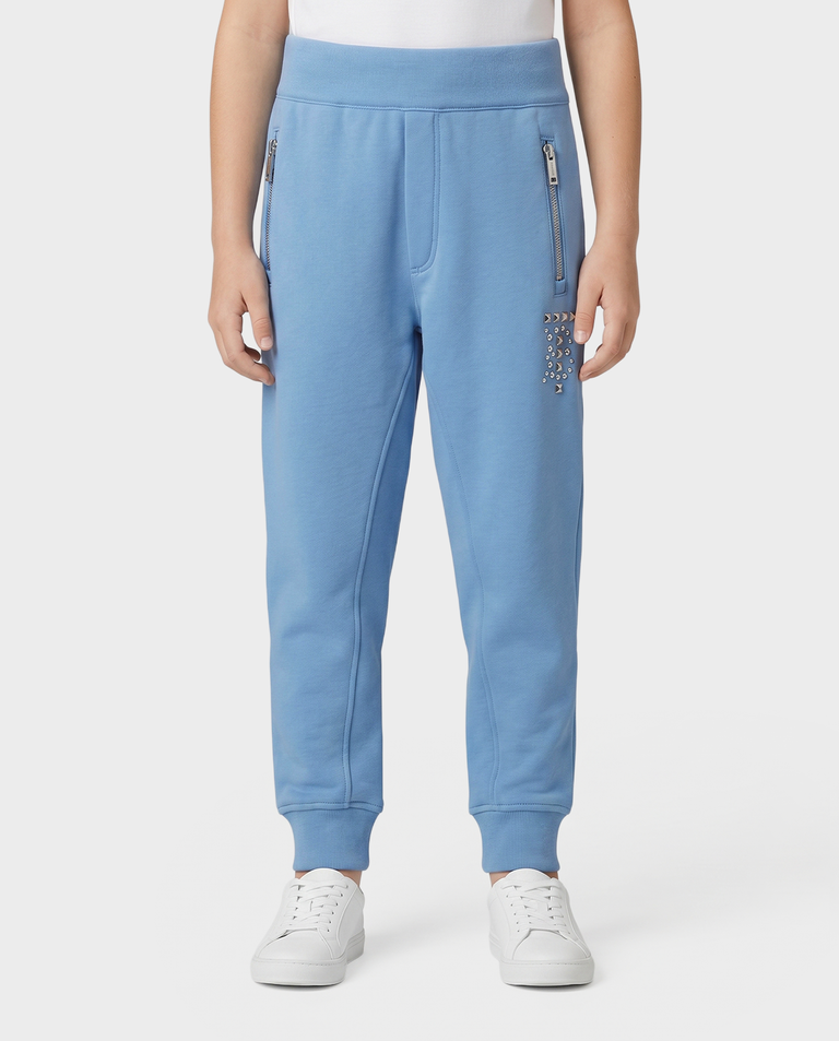 Błękitne  dresy z aplikacją