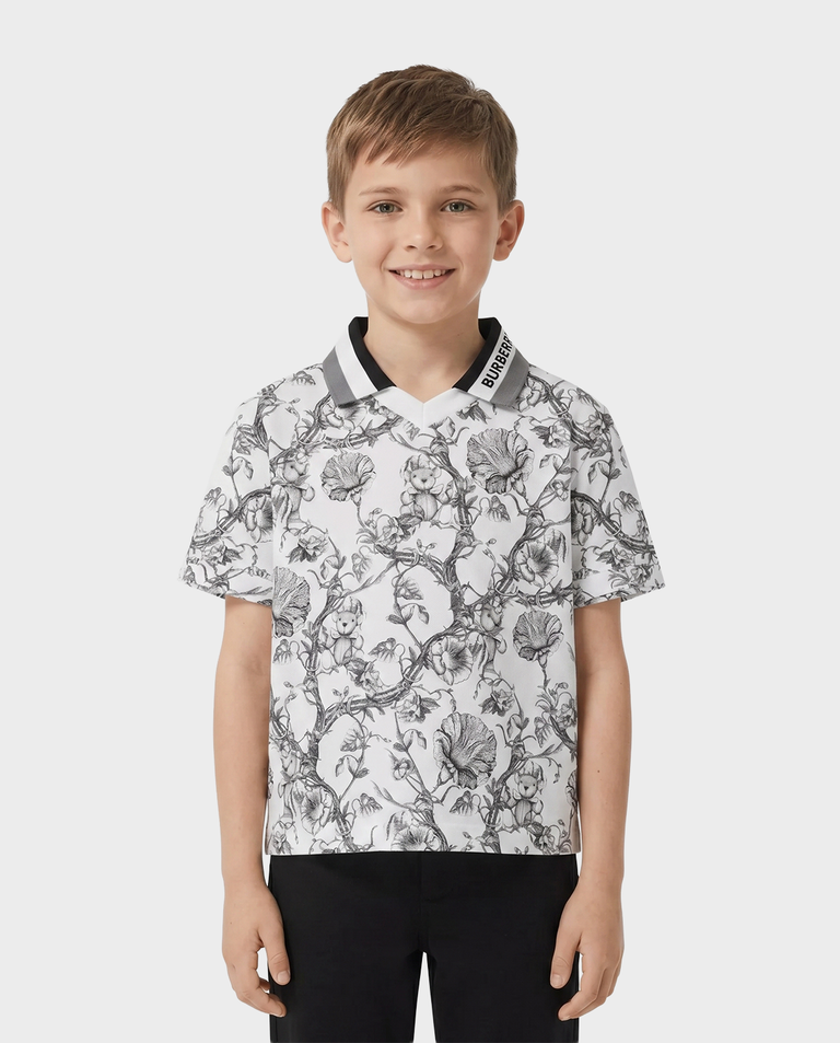 T-shirt polo w kwiatowy print