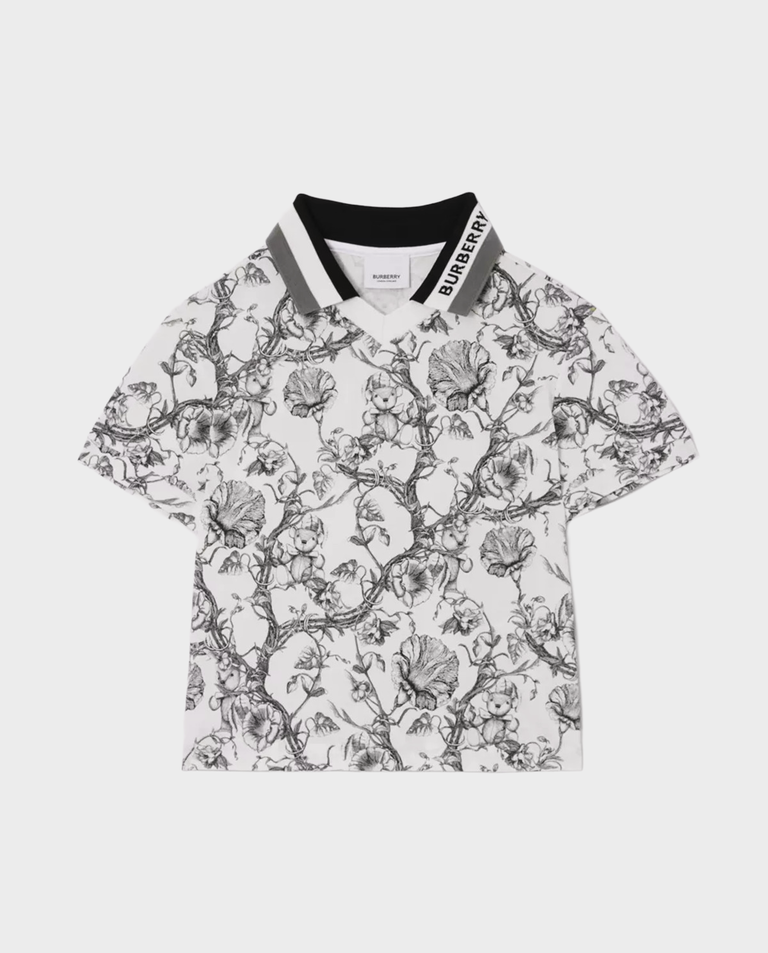 T-shirt polo w kwiatowy print