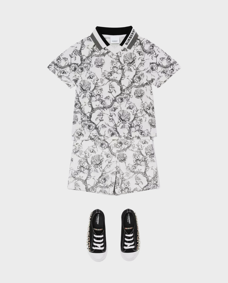 T-shirt polo w kwiatowy print - Image #4