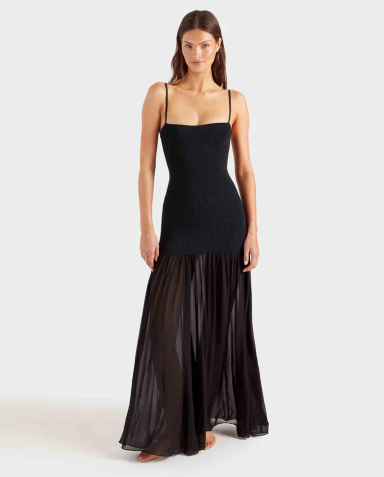 Czarna sukienka maxi Hybrid