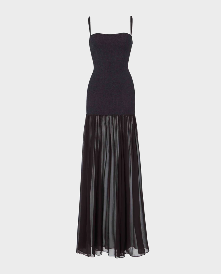 Czarna sukienka maxi Hybrid