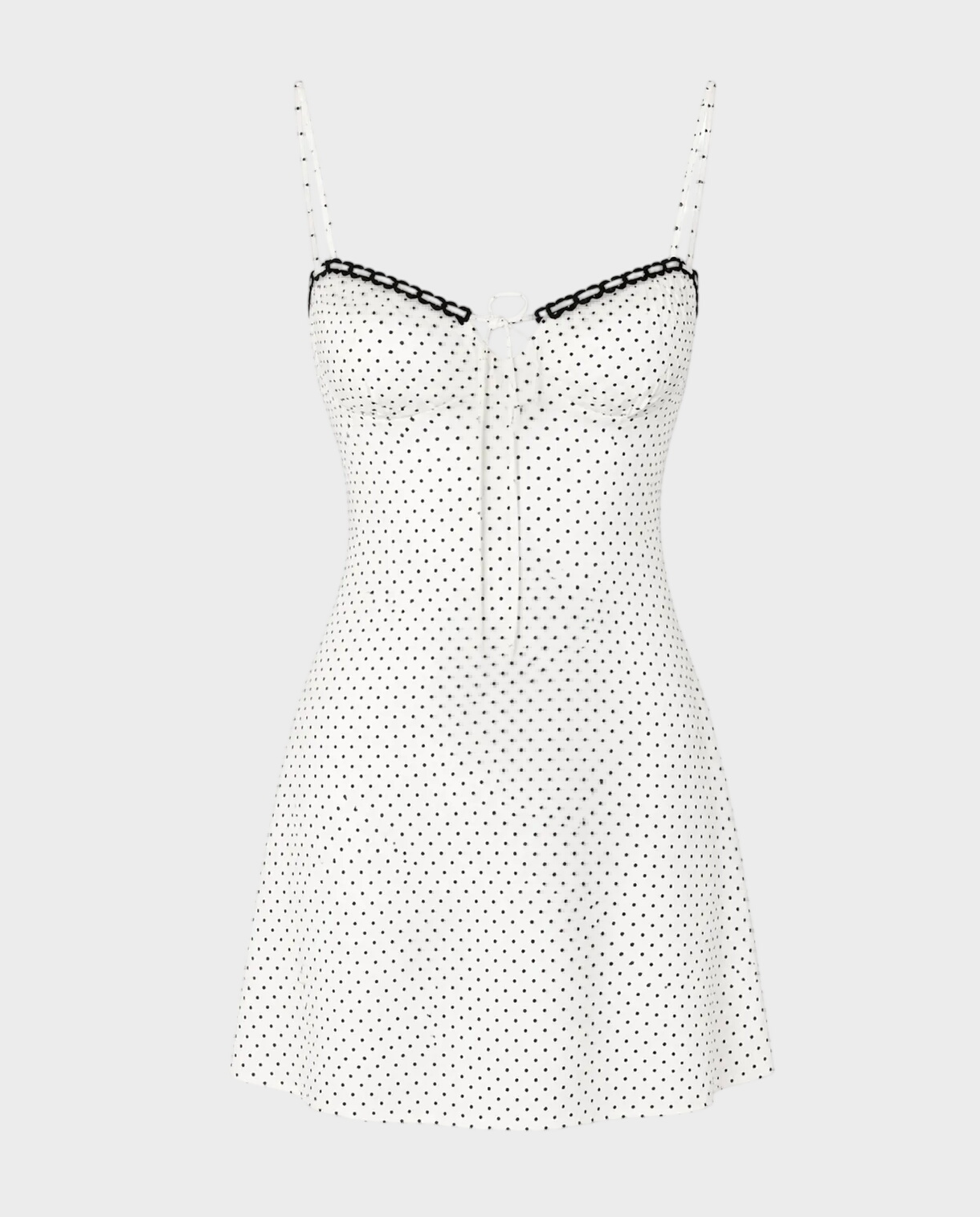 Biała mini sukienka w groszki Emi - Image #0