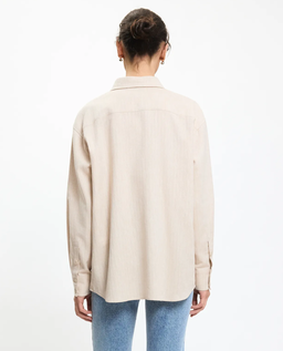 Beżowa koszula z lnu i bawełny - Image #1