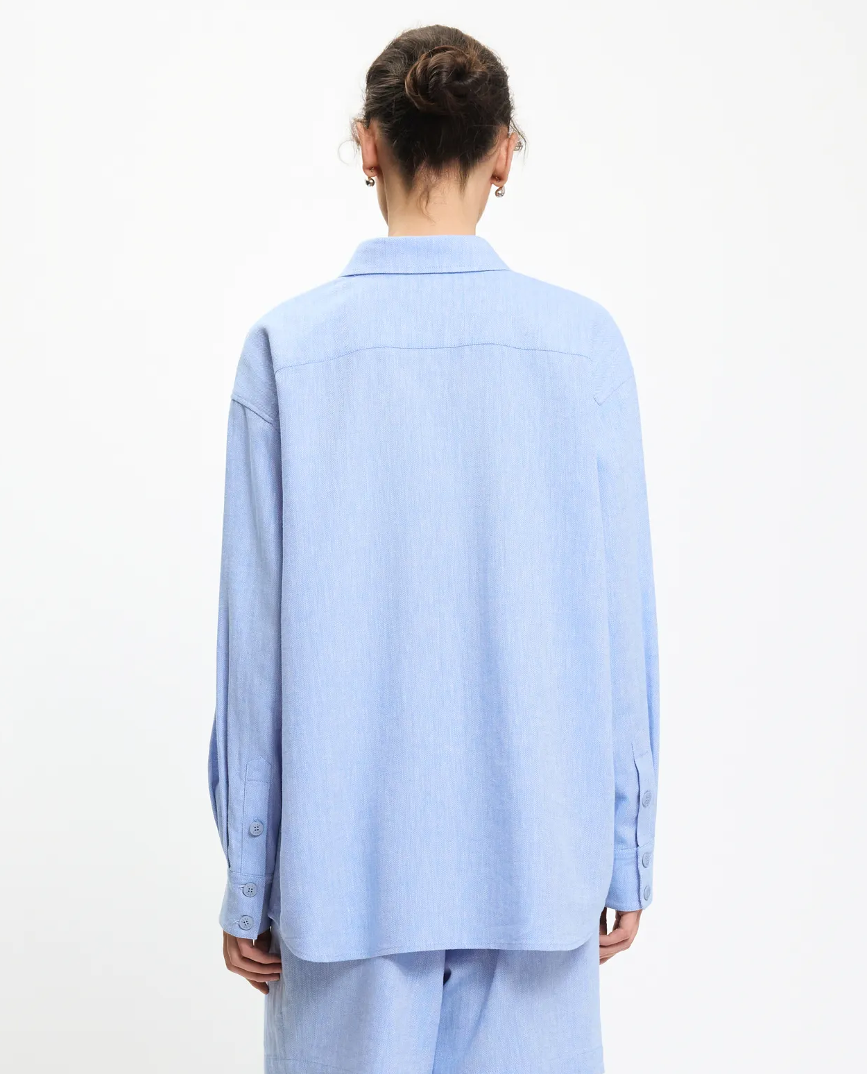 Niebieska koszula z lnu i bawełny - Image #2