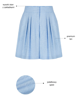 Niebieskie szorty z lnu i bawełny - Image #5