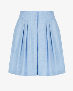 Niebieskie szorty z lnu i bawełny - Image #4