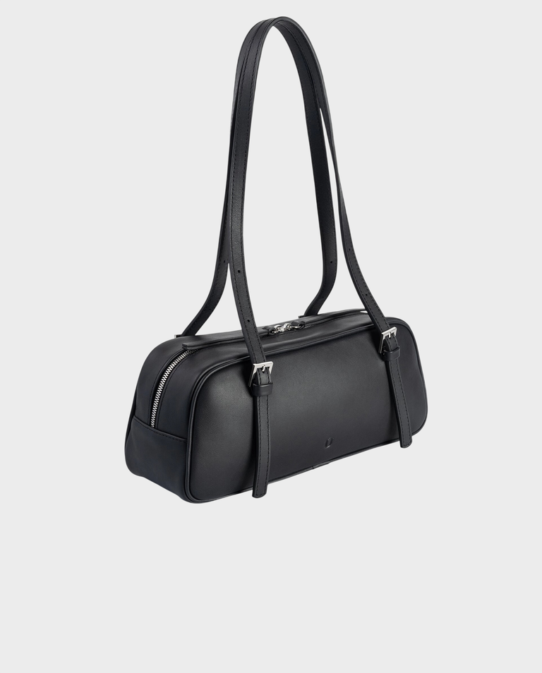 Czarna skórzana torebka Bowling