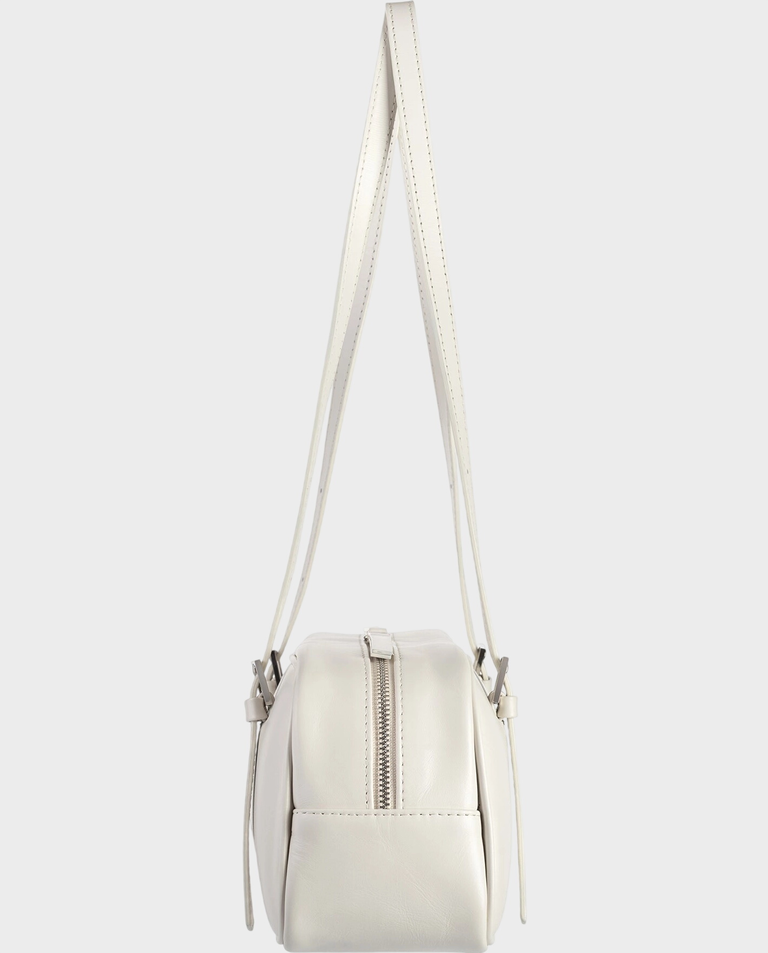 Kremowa skórzana torebka Bowling - Image #2