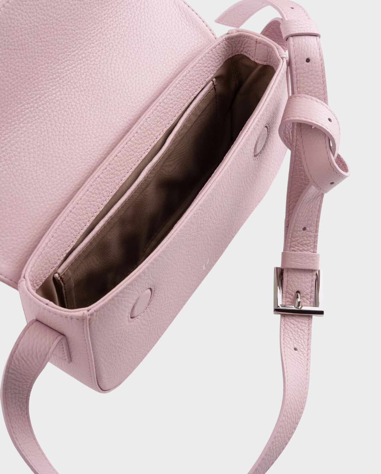 Jasnoróżowa torebka na ramię ze skóry - Image #2