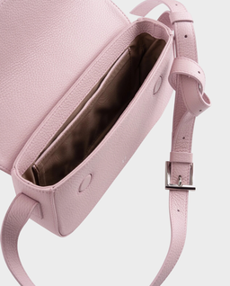 Jasnoróżowa torebka na ramię ze skóry - Image #2