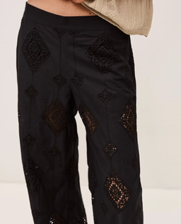 Czarne ażurowe spodnie Mike - Image #3