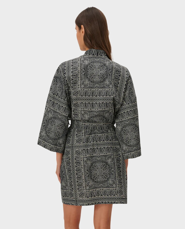 Czarne kimono z nadrukiem bandany Liu - Image #2