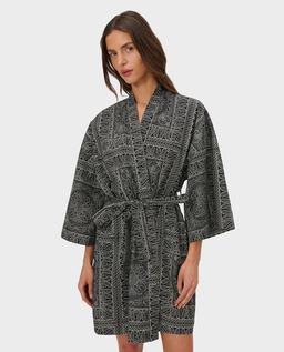 Czarne kimono z nadrukiem bandany Liu - Image #1