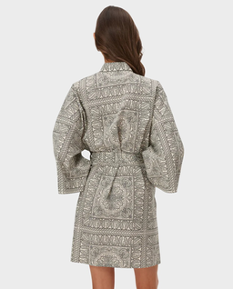 Kimono ecru z nadrukiem bandany Liu - Image #3