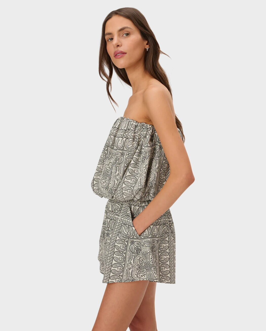 Szorty ecru z nadrukiem bandany Elio - Image #4