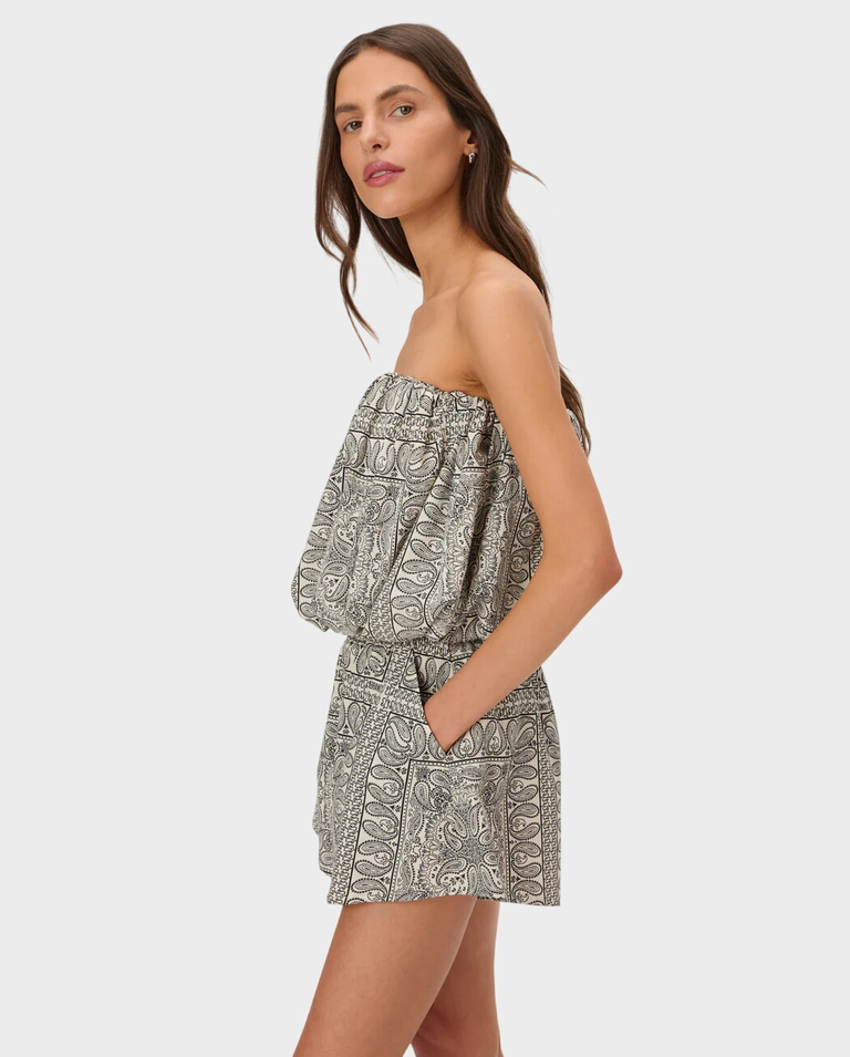 Szorty ecru z nadrukiem bandany Elio - Image #4