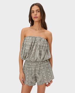 Szorty ecru z nadrukiem bandany Elio - Image #1