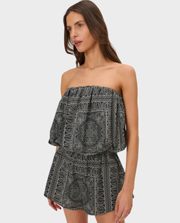 Czarne szorty z nadrukiem bandany Elio - Image #1