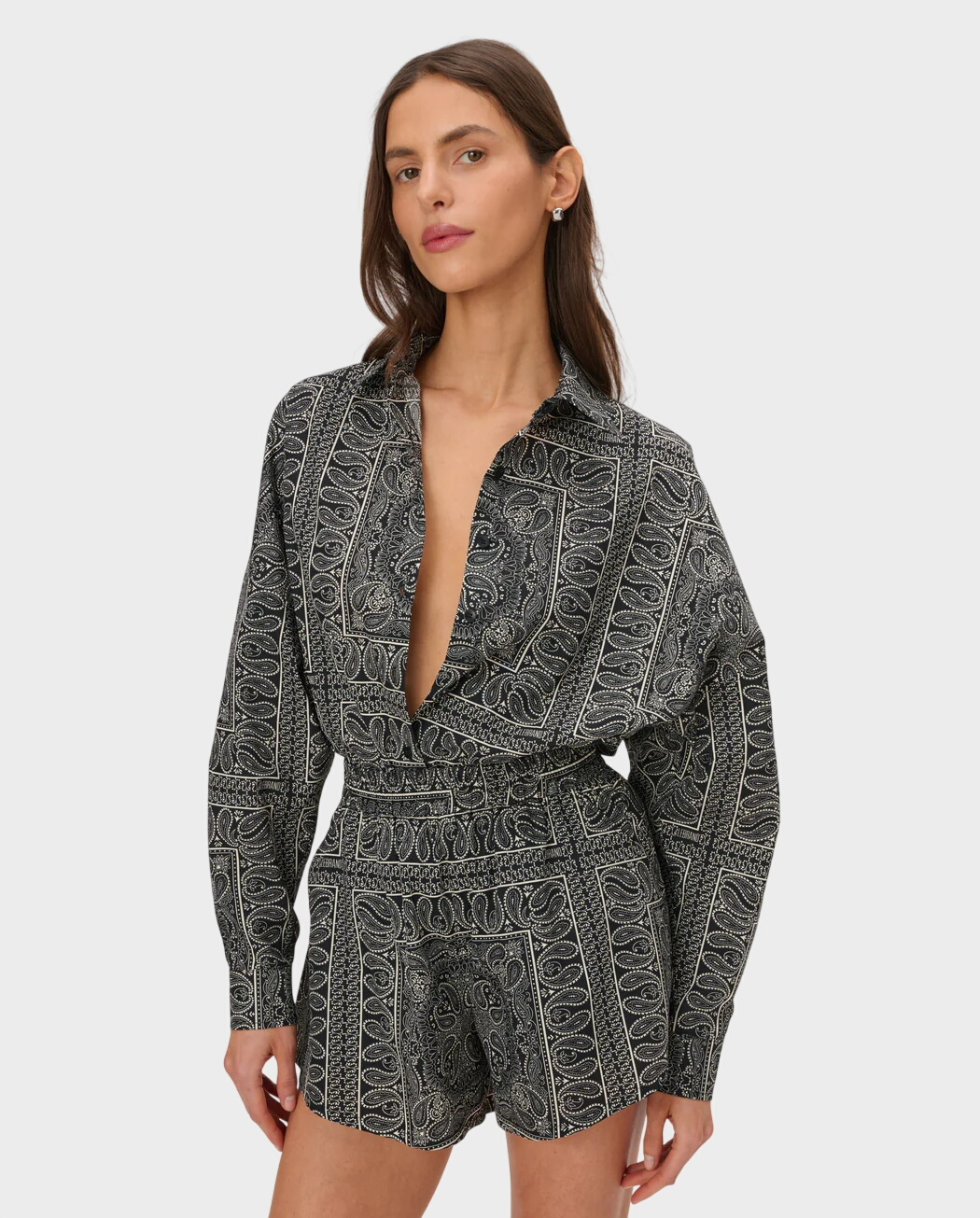 Czarna koszula z nadrukiem bandany Meryl - Image #0